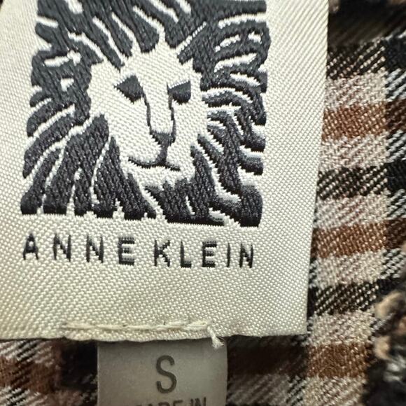 Anne Klein Small Brown Black Fall Checked Plaid Classic Equestrian Preppy Pants - Picture 3 of 7